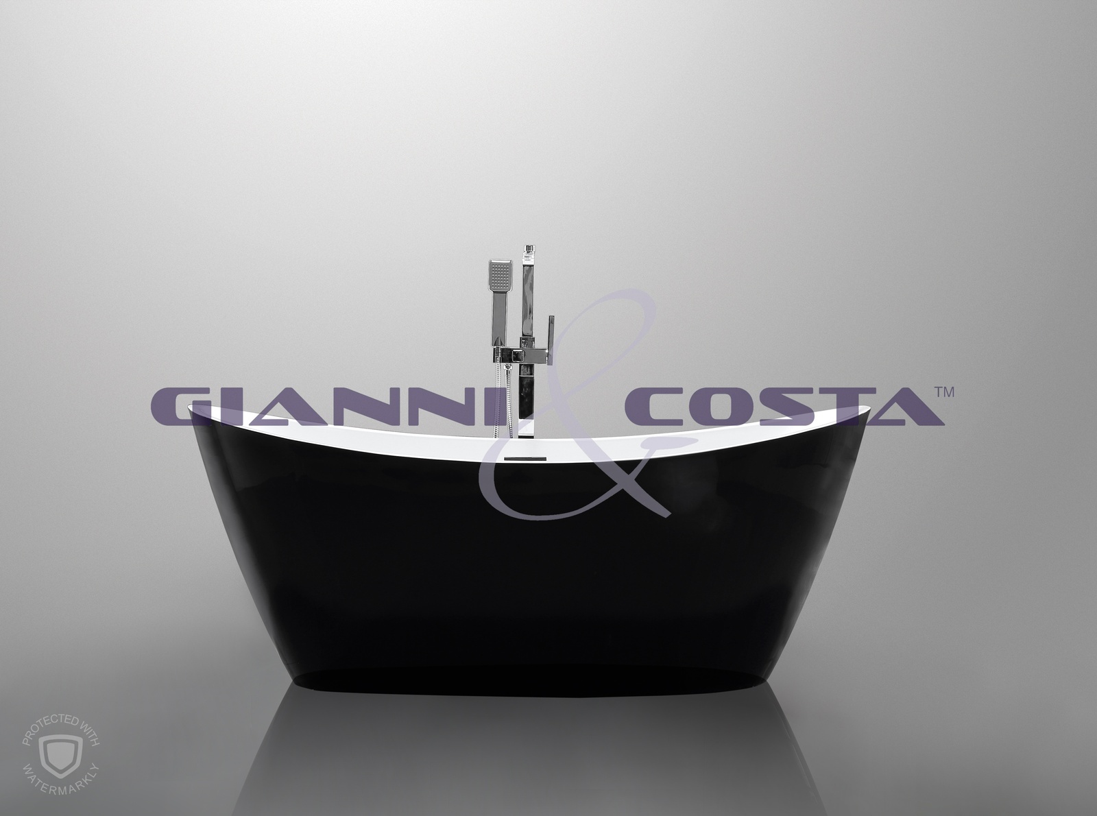 Acrylic Free Standing Bath Tub - Black - Model Aphrodite GC1011B 1600mm