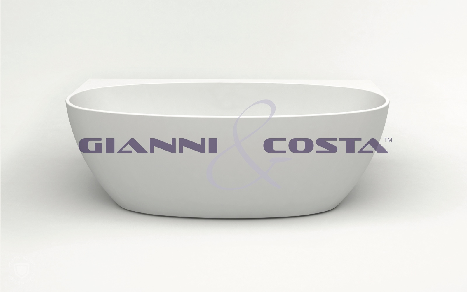 Acrylic Back To Wall Free Standing Bath Tub Model Carrara GC1065W 1500mm