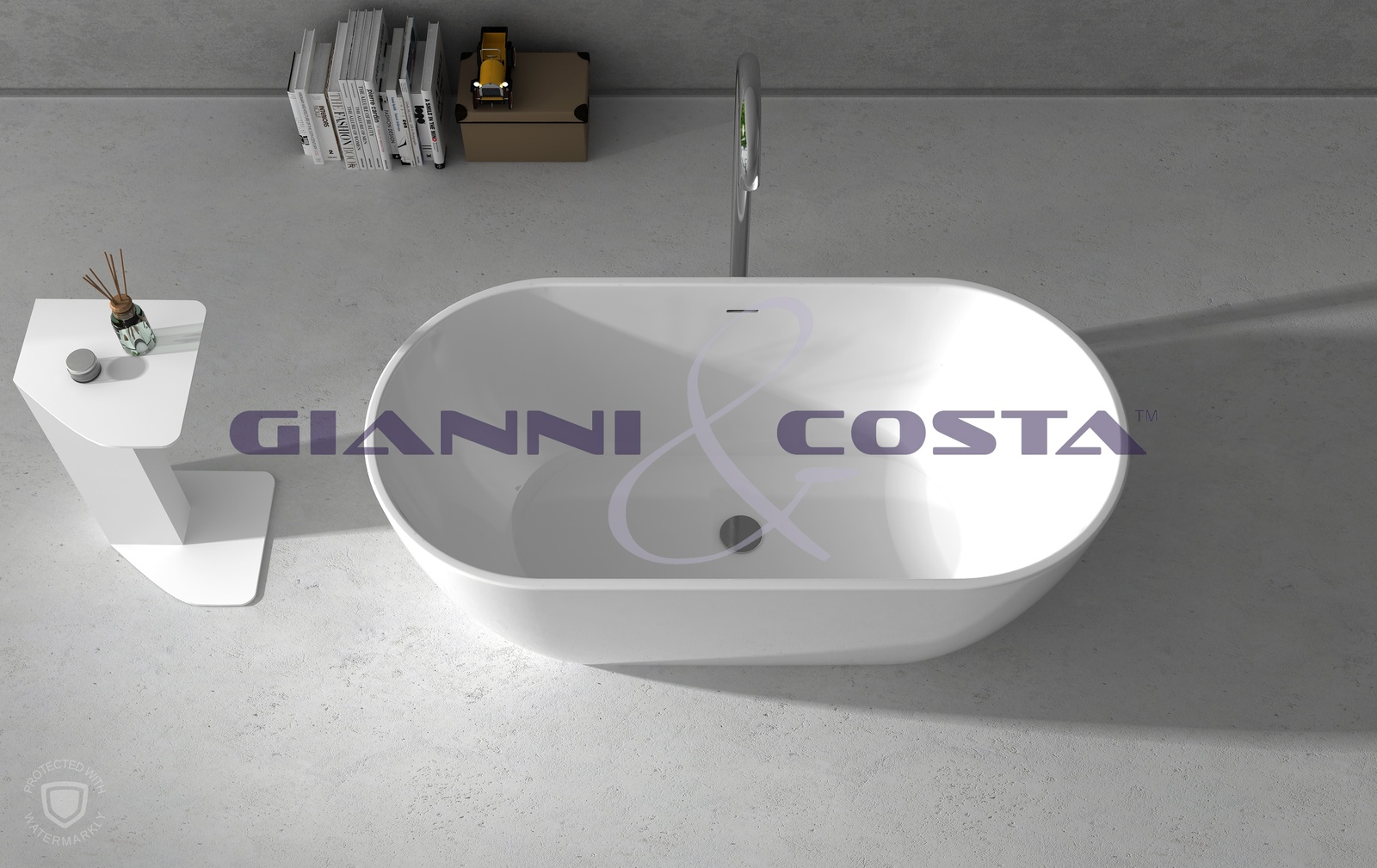 Acrylic Free Standing Bath Tub - Matt White - Model Carrara GC6024 1650mm