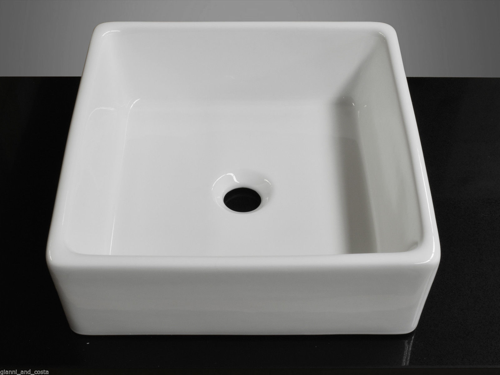  CERAMIC square ABOVE COUNTER TOP BASIN FOR VANITY INCLUDES POP UP WASTE