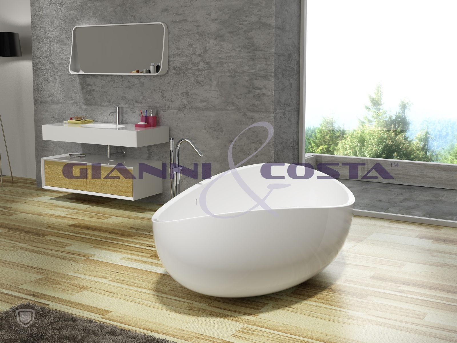 Solid Surface Free Standing Bath Tub Model Onda GC1001 1800mm