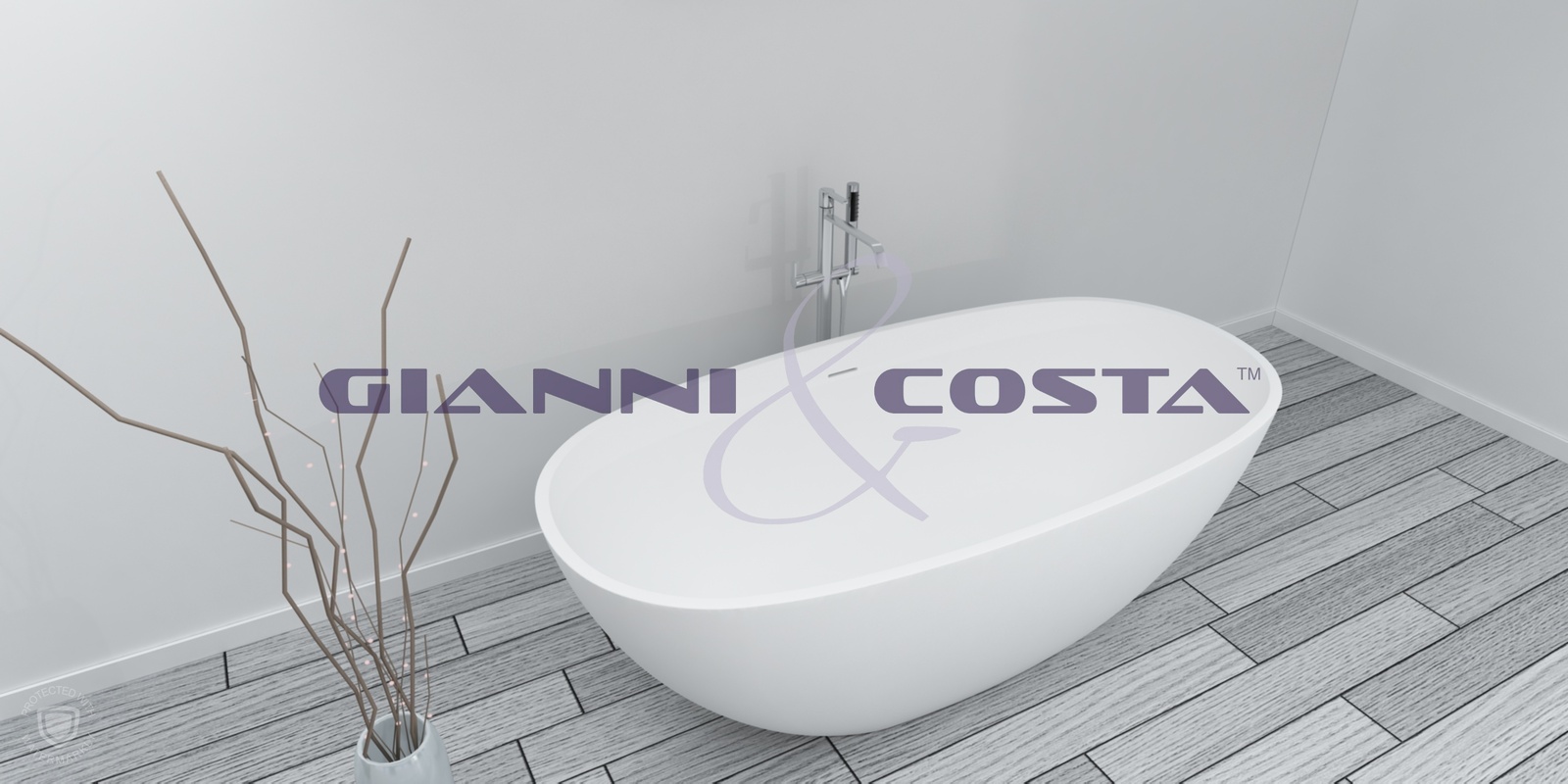 Solid Surface Free Standing Bath Tub Model Isola GC1038 1620mm