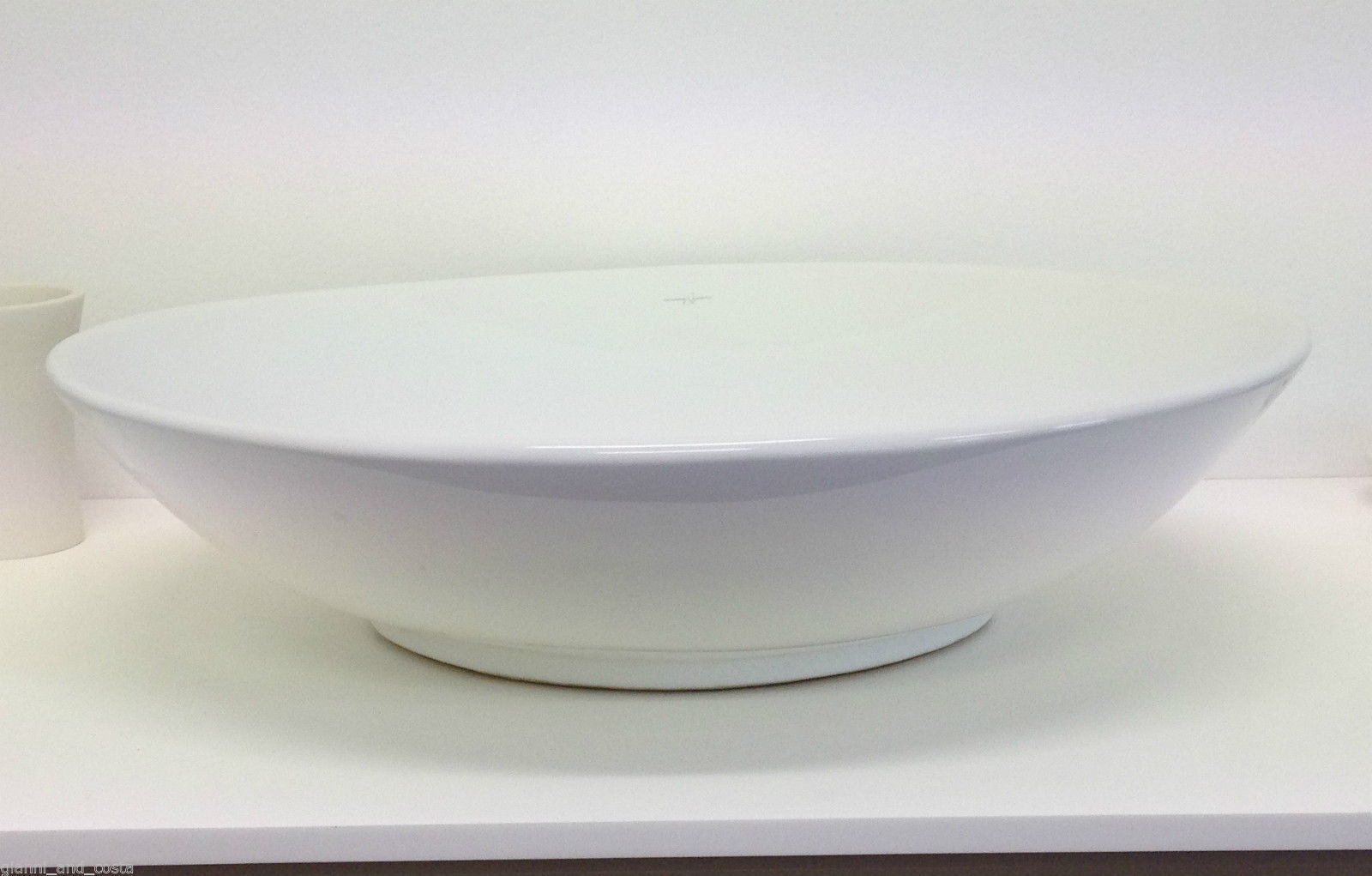 CERAMIC OVAL ABOVE COUNTER TOP BASIN FOR VANITY INCLUDES POP - UP WASTE