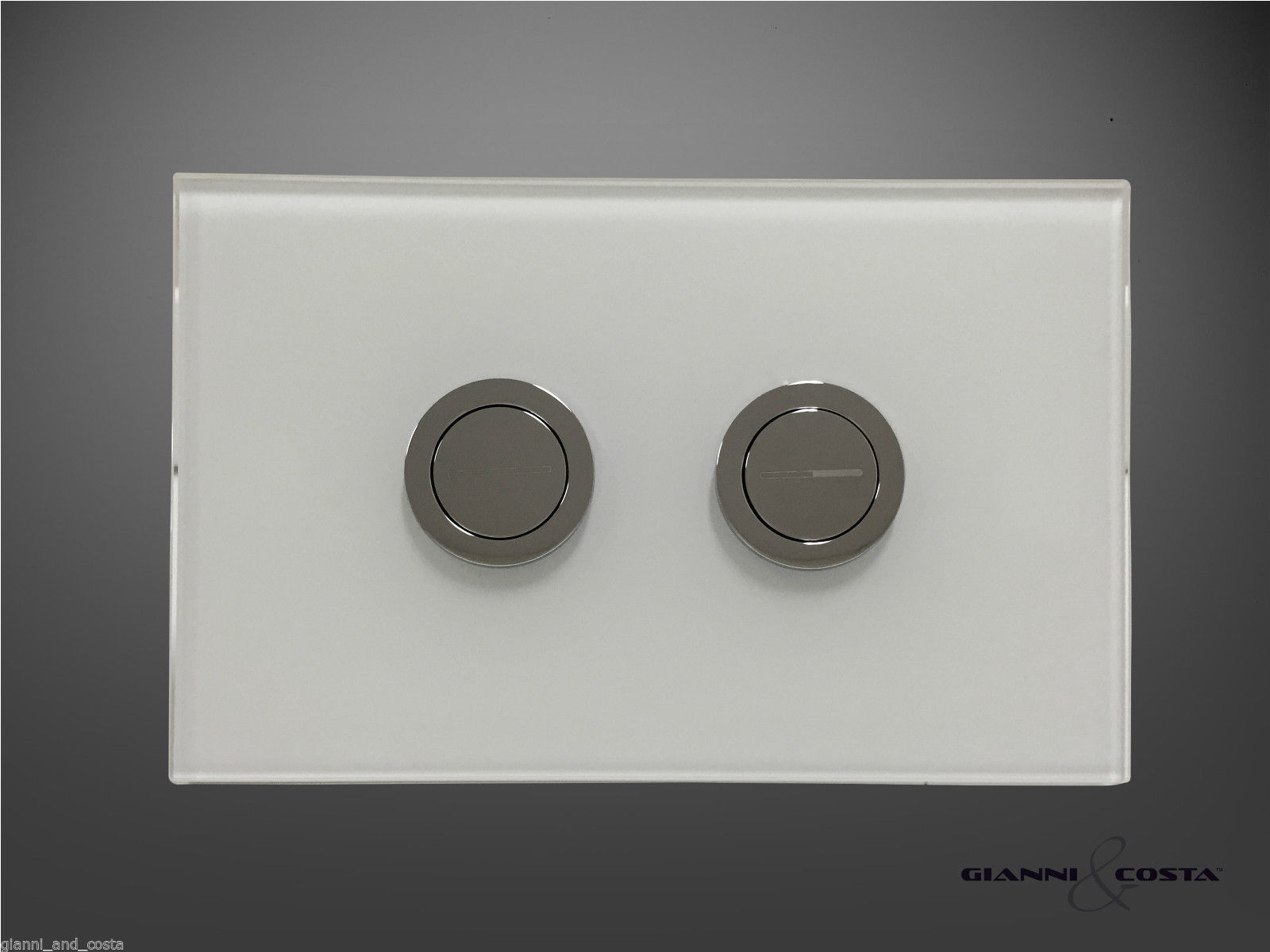 Ceramic Toilet Suite Concealed Cistern Wall Hung Model Marina GC89H, Brushed Round Buttons, Under Bench/Short