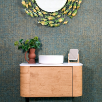 1050mm Smooth Round Timber Look Vanity - Single Basin | Marina