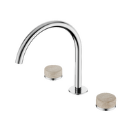 Bench Mounted Bath/Kitchen Set Arc Spout With Rome Travertine Handle | Serenity
