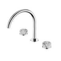 Bench Mounted Bath/Kitchen Set Arc Spout With Arabescato Corchia Handle | Serenity