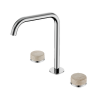 Bench Mounted Bath/Kitchen Set Edge Spout With Rome Travertine Handle | Serenity