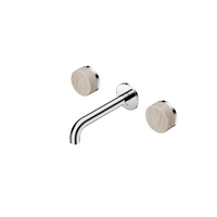 Wall Mounted Basin Set 160mm Spout With Rome Travertine Handle | Serenity