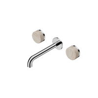 Wall Mounted Basin Set 185mm Spout With Rome Travertine Handle | Serenity