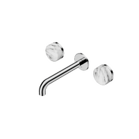 Wall Basin Set 185mm Spout With Arabescato Corchia Handle | Serenity