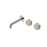 Wall Mounted Basin Set 160mm Offset Spout With Rome Travertine | Serenity