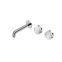 Wall Mounted Basin Set 160mm Offset Spout With Arabescato Corchia | Serenity