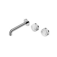 Wall Basin Set 185mm Offset Spout With Arabescato Corchia | Serenity