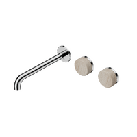 Wall Basin Set 220mm Offset Spout With Rome Travertine Handle | Serenity