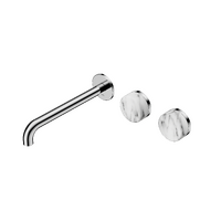 Wall Basin Set 220mm Offset Spout With Arabescato Corchia Handle | Serenity