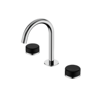 Bench Mounted Basin Set Arc Spout With Marquina Black Handle | Serenity