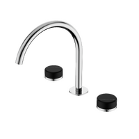 Bench Mounted Bath/Kitchen Set Arc Spout With Marquina Black Handle | Serenity