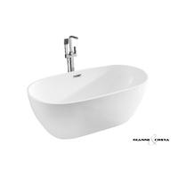 Acrylic Free Standing Bath Tub Model Carrara-N Matt White 5 Sizes Available