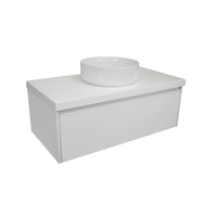 Wall Hung Bathroom Vanity Model Sia Slim + Caesarstone Bench Top + Ceramic Basin / 6 Sizes Available