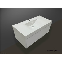 Wall Hung Bathroom Vanity Model Sia Slim + Polymarble Basin