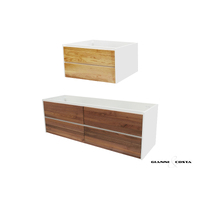 Wall Hung Vanity Cabinet Model SIA w/ Timber Drawers Various Colour Options