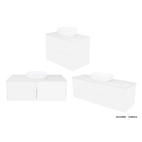Gianni & Costa SIENA Bathroom Vanity Wall Hung Cabinet Various Colour Options w/ Stone Bench Top Single or Double Solid Surface Basin & Popup Waste