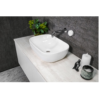 Rectangular Gloss White - Ceramic Above Counter Top Basin RB60 | Pop Up Waste