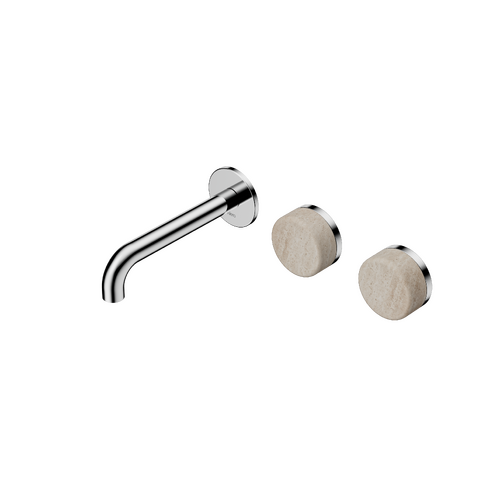 Wall Mounted Basin Set Offset Spout With Rome Travertine | Serenity