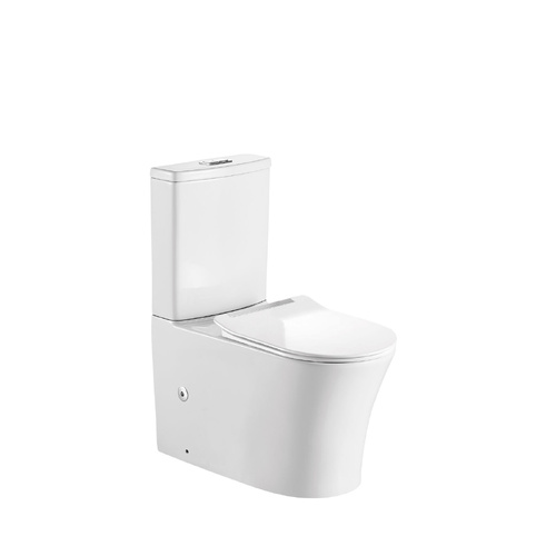 Ceramic Toilet Suite Back to Wall Tornado Flush - Gloss White | Flush Buttons