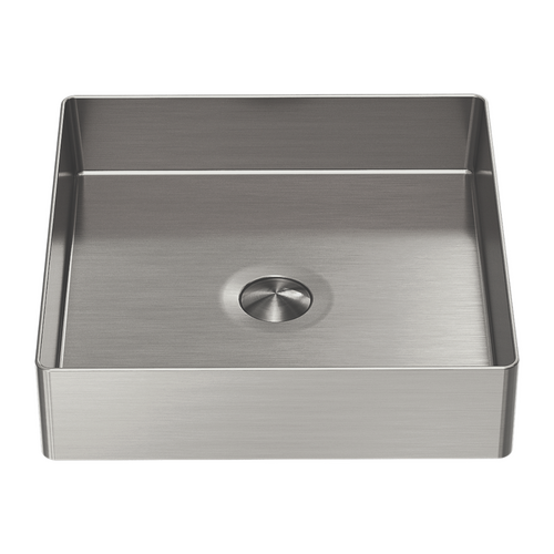 Square - 400mm Stainless Steel Basin Opal | Pop Up Waste