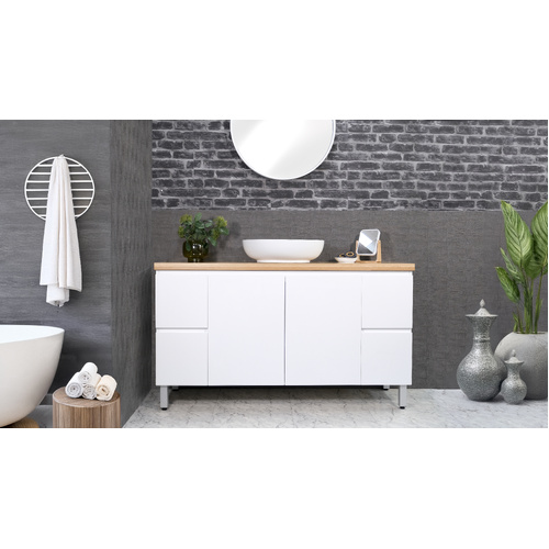HADI FS - Free Standing Vanity Cabinet | Timber Bench Top Single/Double Ceramic Basin & Popup Waste